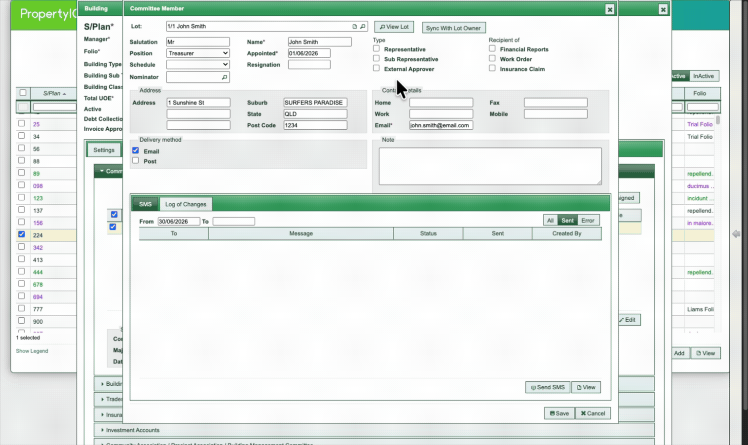 A screenshot of PropertyIQ Portal highlighting My Profile in the navigation