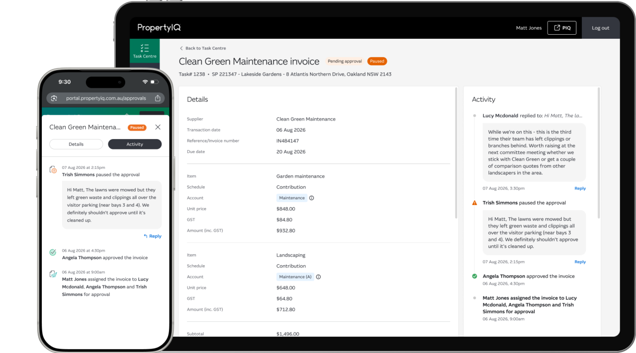 An animation highlighting how to enable editing of delivery preferences from the Configuration page of PropertyIQ Portal strata manager login.